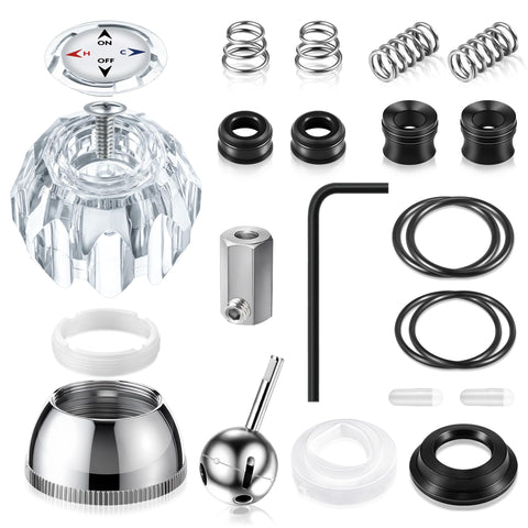 Faucet Repair Kit With Handle For Delta And Peerless RP44123 Includes Ball Assembly Seats Springs Cam Cap Adjusting Ring