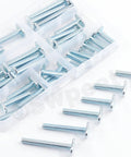 40 Piece T Track Bolts Set in Five Sizes 1/4-20 Through 2 Inches, Silver Tee Bolts for Universal T Slot Tracks in storage box