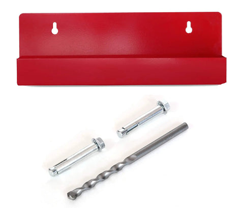 Wall mount storage for One Half Inch Drive Deep Impact Grade Thin Wall Socket Set with mounting hardware and drill bit.