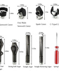 Heavy Duty Drain Cleaning Attachment Kit For Snake Machines Includes Nine Cool Tools Like Grease Cutters And Spiral Drills To Clear Clogs Fast Any Home Spot Works With Ridgid C4 C6 C7 C8 C9 Units To Get Stuff Fixed, 9-piece steel set with measured heads