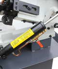 Close-up of hydraulic feed component on 9 Inch Metal Horizontal Band Saw With 9x12 Inch Rectangular Cutting Capacity, Model BS912B.
