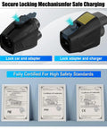 Tesla NACS To CCS1 Charger Adapter 500A 1000V Fast Charge For EVs Up To 250KW locking mechanism and certification displayed