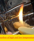 Heavy Duty Self Adhesive Roof Underlayment Roll Premium Bitumen Flashing Tape melting under flame, showcasing durability against heat.