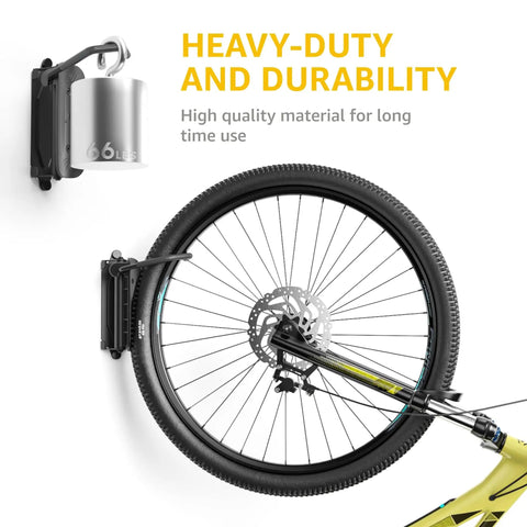 Swivel Bike Wall Mount 4 Pack Space Saving Vertical Bike Rack For Garage And Apartment Holds Up To 66 Lbs Each Easy Install