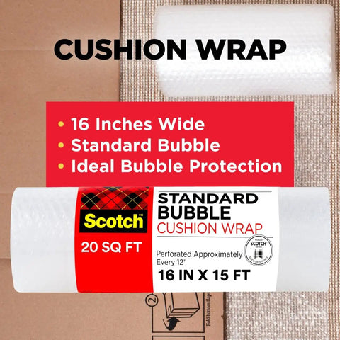 Delicate Item Cushion Wrap 16 Inch 15 Foot Roll For Shipping And Storage Lightweight Non Scratching Protective Packing Material Perforated Every 12 Inches For Easy Tear Made In USA