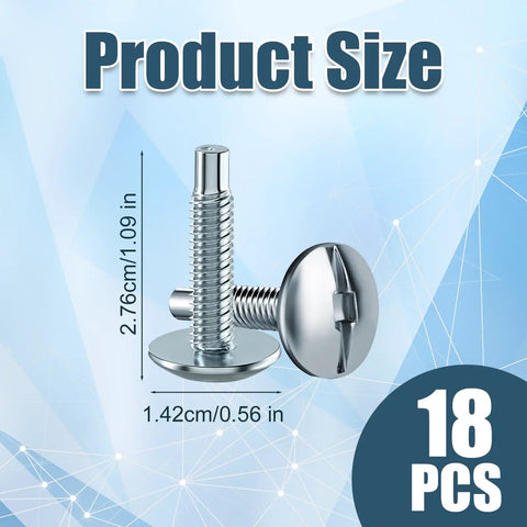 Professional Grade Load Center Cover Replacement Screws For Home Electrical Panel Boxes With Hella Tough Zinc Coated Steel and Dead Simple Snap Fit Breaker Housing Hardware, showing product size 1.09 in and 0.56 in.