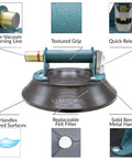 Woods Powr-Grip N6450 10-inch concave vacuum cup with metal handle, teal body