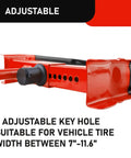 Close-up of Two Pack Heavy Duty Wheel Clamp Lock for Trailers SUVs Boats ATVs Motorcycles and Golf Carts Universal Security Tire Lock