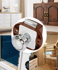 4 Pack RV Push Locks Security Latches For Cabinet Doors And Drawers With Thumb Rotation Twist Control, shown in various settings.