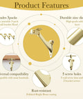 Straight Up Heavy Duty Bright Brass Handrail Brackets For Indoor Staircase Built Different Zinc Alloy Wall Mount Support Rustproof Corrosion Resistant Hardware 3 Pack features durable zinc die-cast construction.