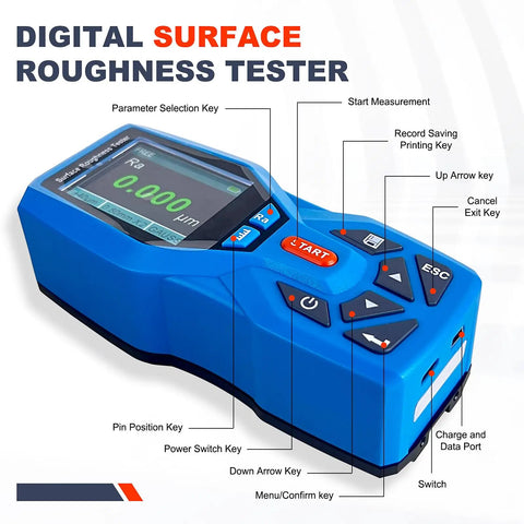 Rugged Portable Roughness Tester And Profilometer With Diamond Stylus For Precise Ra Rz Rq Rt Measurement 0.001 Micrometer Resolution