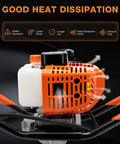 Gas Powered Post Hole Digger Beast With 52Cc 2 Stroke Engine And 1700W Power, showing heat dissipation design and air cooling.
