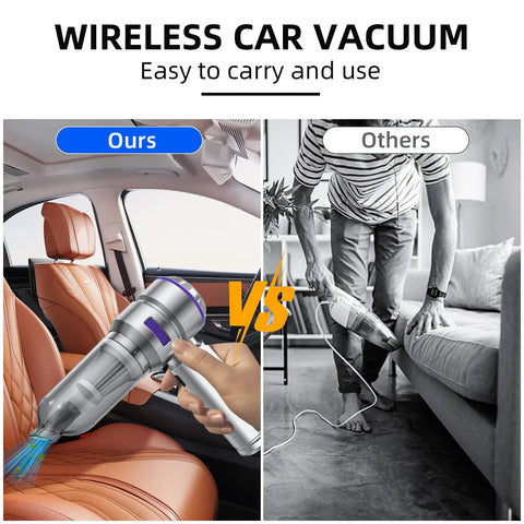 Cordless Car Vacuum Cleaner With 22000 Pa High Power Suction 4 In 1 Multi Function Handheld Vacuum Blower Duster And Pump in use