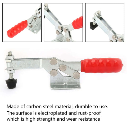 Built Tough Carbon Steel Horizontal Toggle Clamp For Woodworking Machines And Consoles Wearproof Heavy Duty Fixture