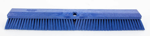 Top Shelf Plastic Push Broom Head Built Tough Heavy Duty Workhorse Combines Soft Medium Stiff Bristles Blue