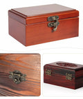 Retro Jewelry Box Hardware Kit 108 Pieces with antique brass hinges on wood jewelry boxes and decorative cabinets detail.