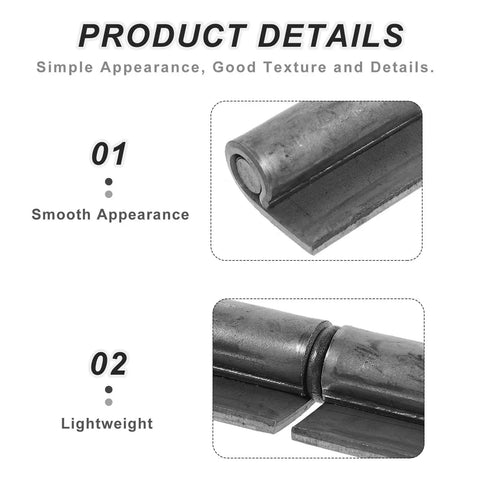 Heavy Duty Weldable Steel Lift Off Flag Hinge Set Built Tough For Doors Gates And Ramps 3 By 0.5 Inch 10 Pieces Industrial Grade Detachable Flag Hinges For Secure Easy Maintenance showing smooth steel hinge close-up