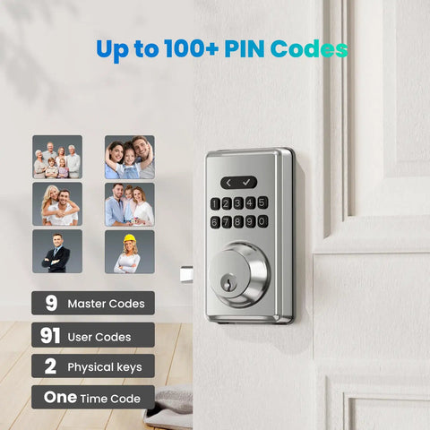 Top Notch Keyless Entry Door Lock With Digital Smart Keypad Deadbolt And Electronic Home Security Featuring Slick Anti Peeking Password Access With Spare Alloy Keys