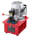 Beefed Up Electric Hydraulic Pump Power Pack 750W 120V 10000 PSI Max 8 LPM Flow Double Acting Unit With Manual Valve Two Point One Gallon Reservoir