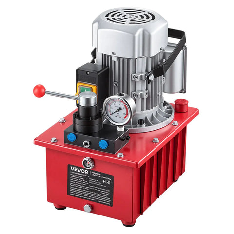 Beefed Up Electric Hydraulic Pump Power Pack 750W 120V 10000 PSI Max 8 LPM Flow Double Acting Unit With Manual Valve Two Point One Gallon Reservoir