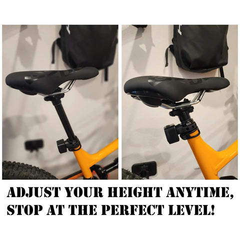 EXA Form Trail Ready Dropper Post Suspension Seatpost With 40mm Travel And 30.9mm Or 31.6mm Diameters, side view on bike