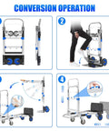 Conversion steps for 3 In 1 Aluminum Folding Hand Truck Dolly Cart With Wheels Up To 600 Lbs Capacity Heavy Duty Collapsible Convertible Trolley