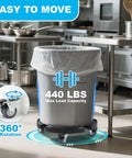 Adjustable 15-19 Inch Round Drum Dolly With Locking Wheels Fits Trash Cans And Drums Heavy Duty 440 Lbs in kitchen setting