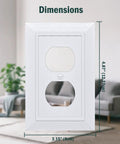 Image showing Vintage Wood Grain Beadboard Wall Plate 1 Gang Duplex Outlet Covers White, 3.15x4.87 inches in a living room setting.