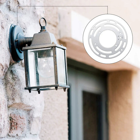 5 Pack Universal Light Fixture Mounting Brackets 4 Inch Diameter Steel Round Crossbars No Hassle Easy Install With Screws And Nuts For Wall Lamps And Close To Ceiling Lighting mounted with outdoor wall lantern