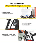 Heavy Duty 1200W Magnetic Drill Press With 40mm Boring Capacity, 13000N Magnetic Pull, Stepless 100-580 RPM, 2.17 Inch Depth, 1.57 Inch Cut, Electric Mag Drill for Steel Construction and Tapping Projects features coolant bottle, ergonomic handle, and rocker-type lifting rod.