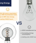 Comparison of Oversized Vintage Dimmable LED Edison Bulb With Smoke Glass Globe 7W with traditional incandescent bulb