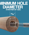 Fulton Forstner bit extension set; heavy-duty steel 3/8" extension; 6" & 10" lengths extend depth to 8-1/2" for wood.