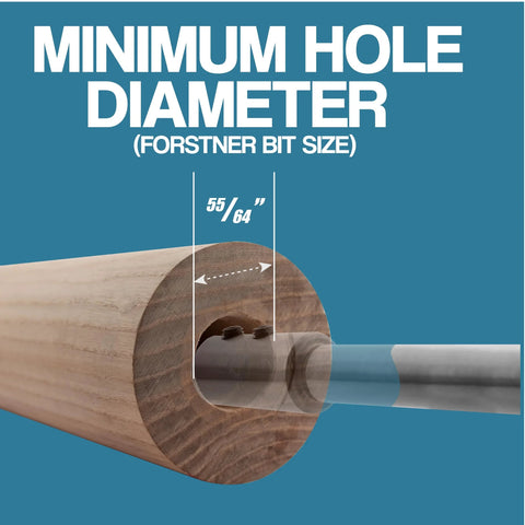 Fulton Forstner bit extension set; heavy-duty steel 3/8" extension; 6" & 10" lengths extend depth to 8-1/2" for wood.