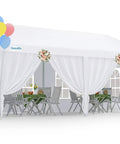 10x20 Outdoor Party Tent Gazebo With Removable Church Sidewalls For Weddings And BBQs, Easy Setup All Weather Shelter Pavilion