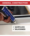 No Drip Manual Caulking Gun For One Tenth Gallon Cartridges With Hex Rod 10 To 1 Drive Viper Line Series Pro Grade in use