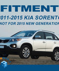 Kia Sorento 2011-2015 exterior view displaying fitment compatibility for chrome door handle replacement