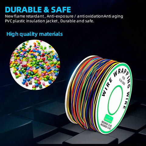 30 AWG Single Core PCB Solder Wire Roll 8 Color PVC Coated Tin Plated Copper Cable 250m ESD Safe Anti Static Wire