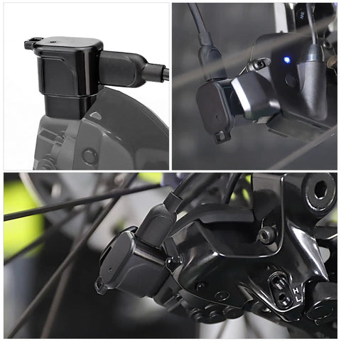 Shimano DI2 EC300 USB C Charger Adapter For 12 Speed Electronic Shifting with stable power, close-up views on bike mount