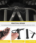 Carbon Steel Clevis Pin And R Clips Kit 100 Piece Assortment With 10 Sizes M5 M6 M8 shown installed and in hand