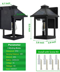 Two Pack Solar Wall Lanterns Outdoor With Three Modes Dusk To Dawn Motion Sensor LED Sconce Lights IP65 Waterproof Exterior