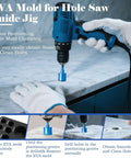 Diamond core drill bit set, 16pcs tile hole saw kit; blue serrated bits for porcelain, glass, ceramic, stone; dry/wet use.