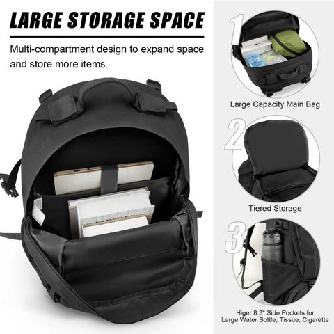 Rugged 30L Tactical Backpack for Men and Women, Everyday Carry Ready with large multi-compartment storage and side pockets