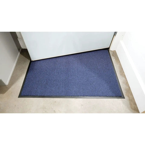 Ovation Entrance Mat 3 by 6 Blue for Home or Office Heavy Duty Tufted Decalon Pile Cleans and Dries Medium Traffic Low Profile Design