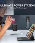 Zap Your Gadgets Back To Life With This 42W Fast Charge Usb C Wall Charger, delivering blazing power in a versatile setup with multiple devices.
