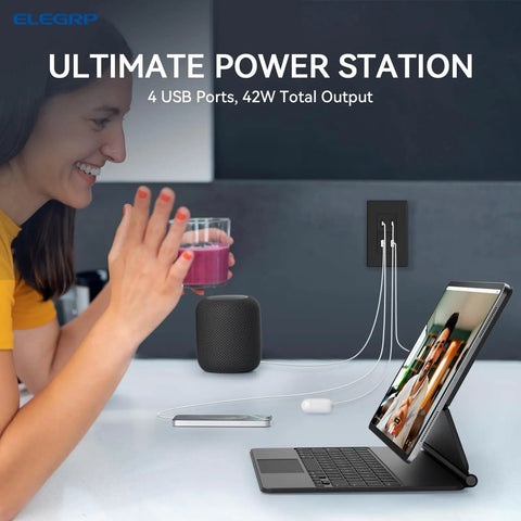 Zap Your Gadgets Back To Life With This 42W Fast Charge Usb C Wall Charger, delivering blazing power in a versatile setup with multiple devices.