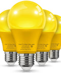 Amber Porch Light Bulbs With Dusk To Dawn Sensor For Outdoor Use, 2000K Yellow Bug Light Bulbs, E26 40W Equivalent, 4 Pack