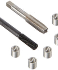 Coarse Thread Repair Kit For 7/16-14 Inch Holes With Stainless Steel Inserts, Tap, And Installation Tool, shown with components.