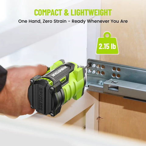 Using 21V Cordless Impact Driver Kit with Brushless Motor One Quarter Inch Hex 230 Nm Torque for installing hardware