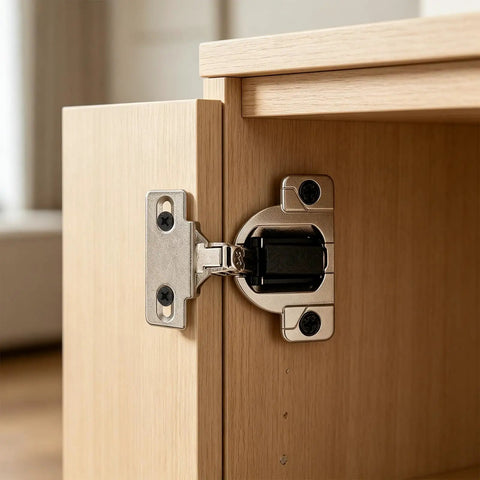 Eight Pack Replacement Cabinet Door Hinges 110 Degree Screw-On Compact 33 Hinge Without Mounting Plate on wood cabinet