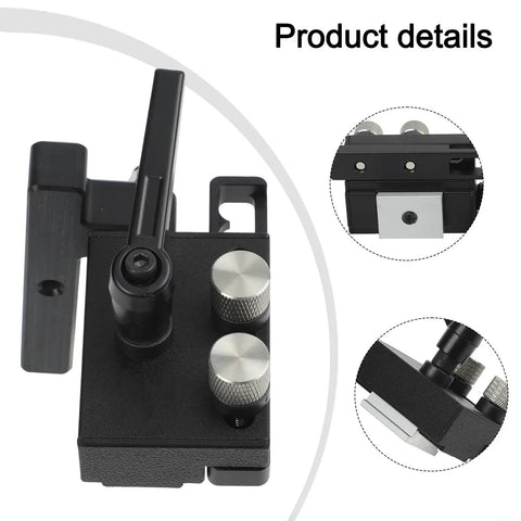 Woodworking Miter Track Jig 19mm T Slot Fixture with sliding limiter block and ergonomic rotatable handle, aluminum body